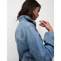 M&S Collection female Denim Collared Shirt - 14REG - Blue Denim, Blue Denim | Marks & Spencer (UK)