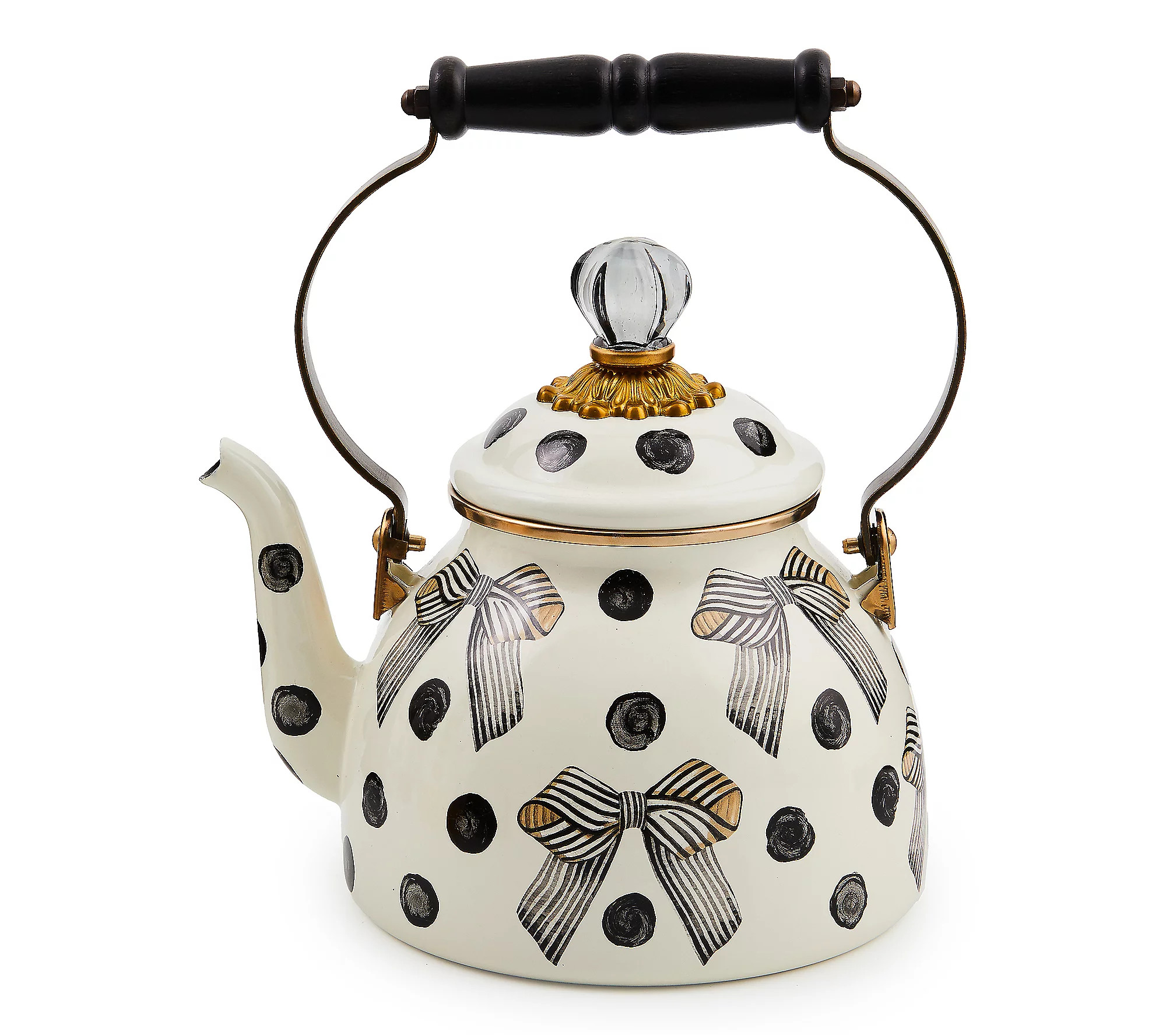 MacKenzie-Childs Tea Kettle Pretty As A Bow 2qt | QVC