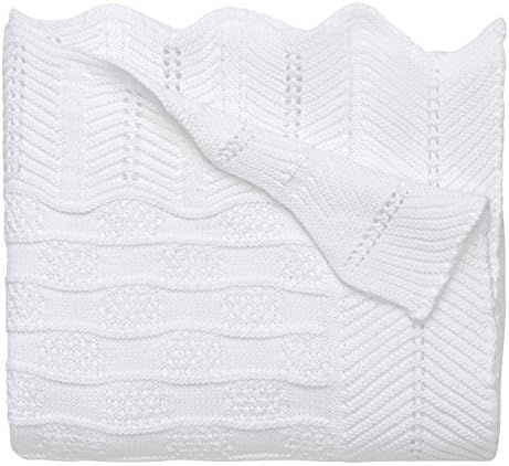 Elegant Baby Premium 100% Cotton Knit Blanket, White Texture Knit, 30" x 40" | Amazon (US)