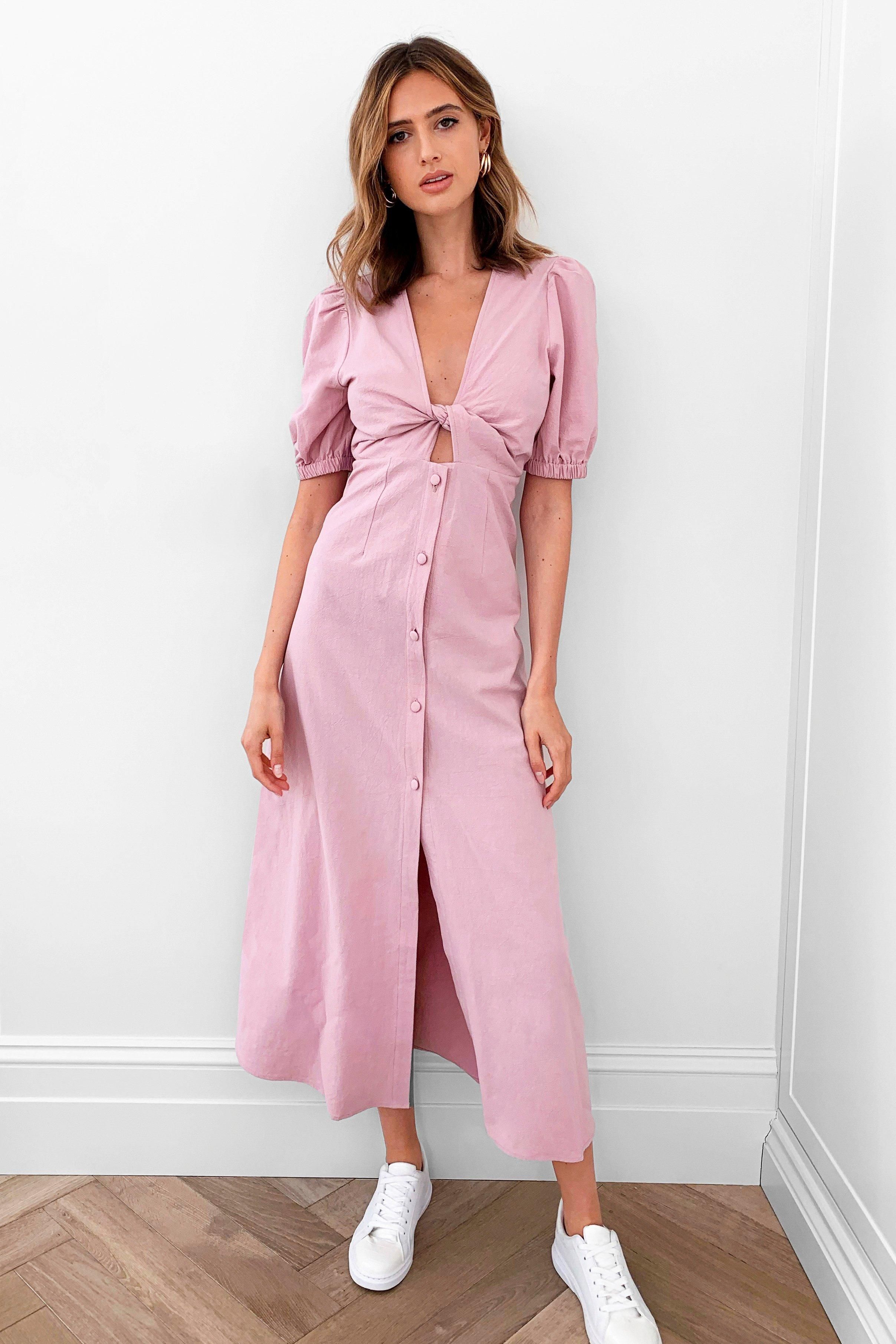 Cut Out V Neck Button Maxi Dress | NastyGal (UK, IE)