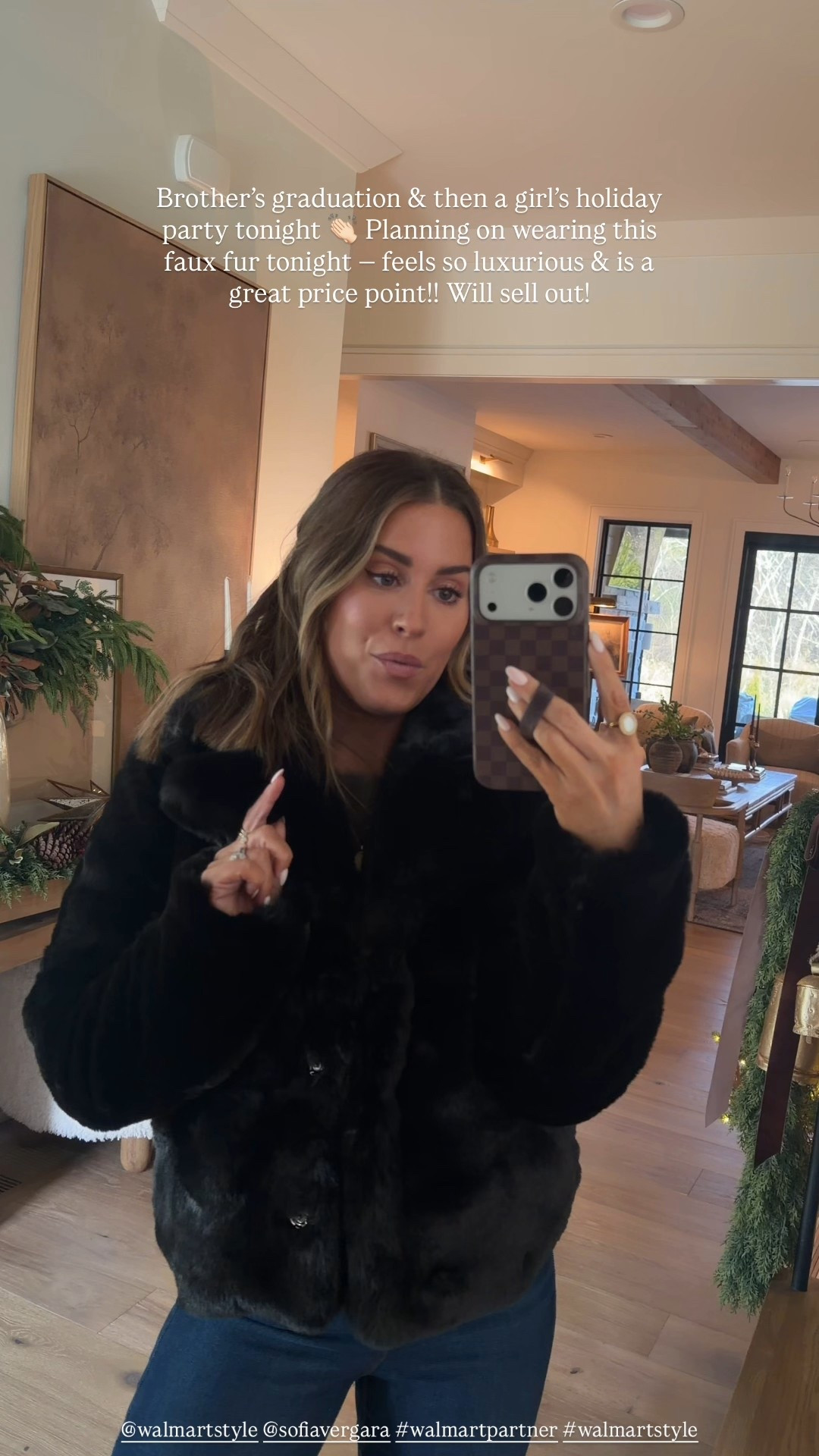 Wearing an xs in this faux fur coat — only $52 and feels/looks very high end! Will sell out! 

@walmartstyle @sofiavergara #walmartpartner #walmartstyle 

#LTKPetite #LTKFindsUnder100 #LTKHoliday