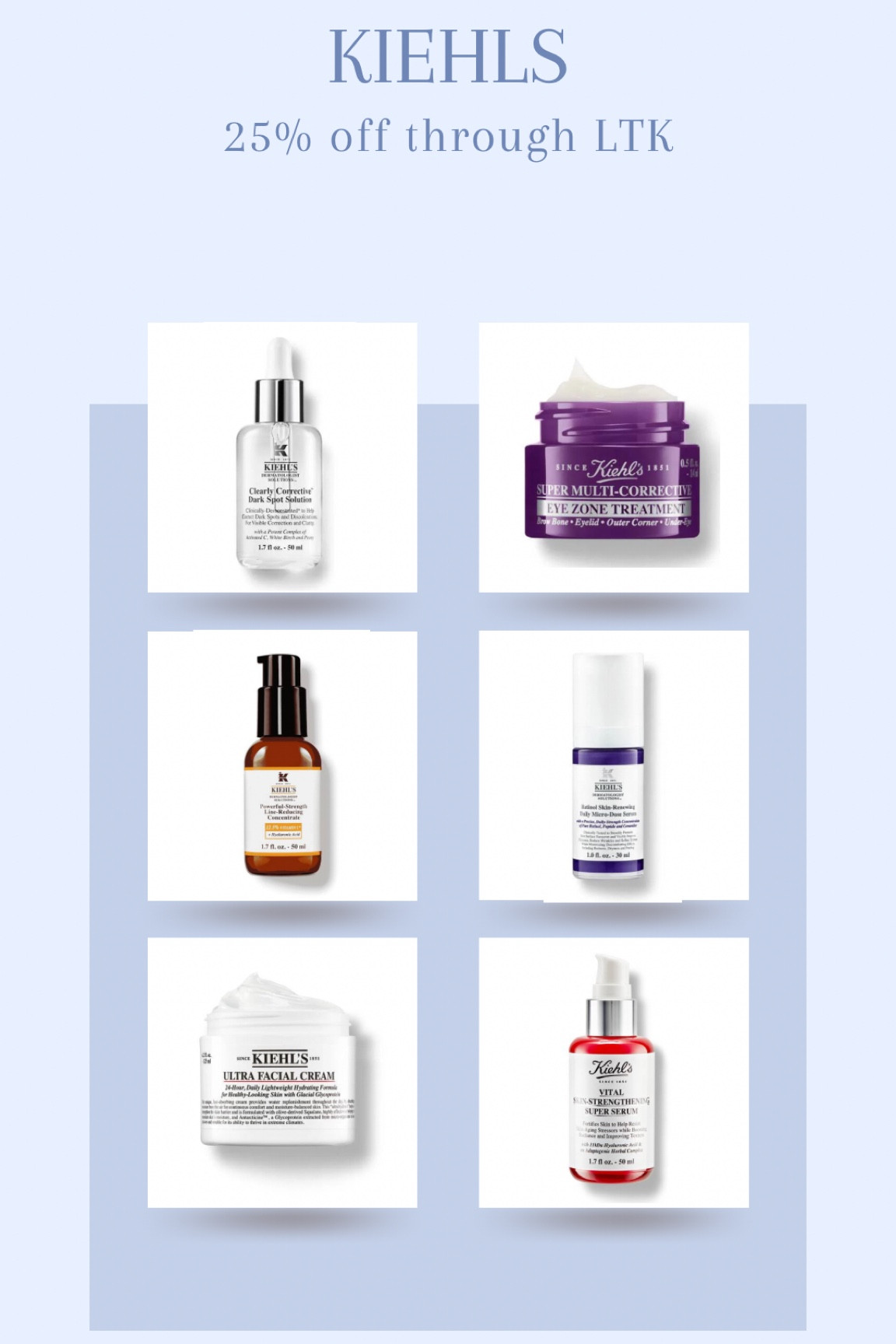 Kiehls skincare sale. Kiehls 25% off. Kiehls LTK Sale picks. LTK Fall Sale. Skincare sale

#LTKSale #LTKsalealert #LTKbeauty