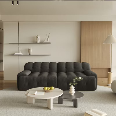 WJShome 86.6inch Modular Sectional Couch,Oversized Loveseat Sofa, 3D Mesh Fabric Comfy Cloud Sofa Couches-Black | Target