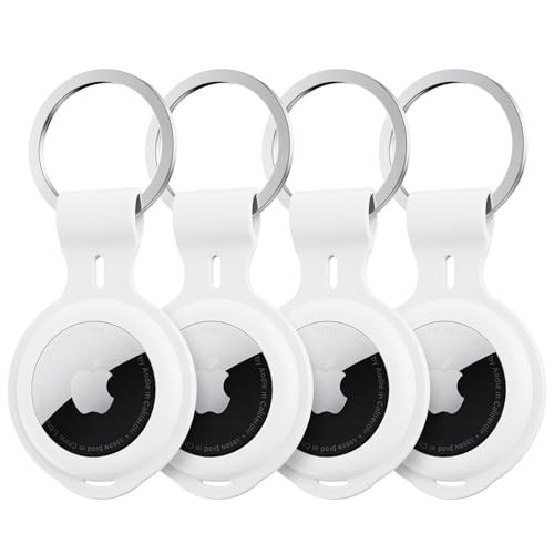 4 Pack for Airtag Case Holder Keychain Silicone for Apple Air Tagholder Waterproof for Air Tags Cover Key Ring Accessories GPS Item Tracker for Luggage Suitcases Pet Dog Cat Collar Bike Keys Car Kids | Amazon (US)