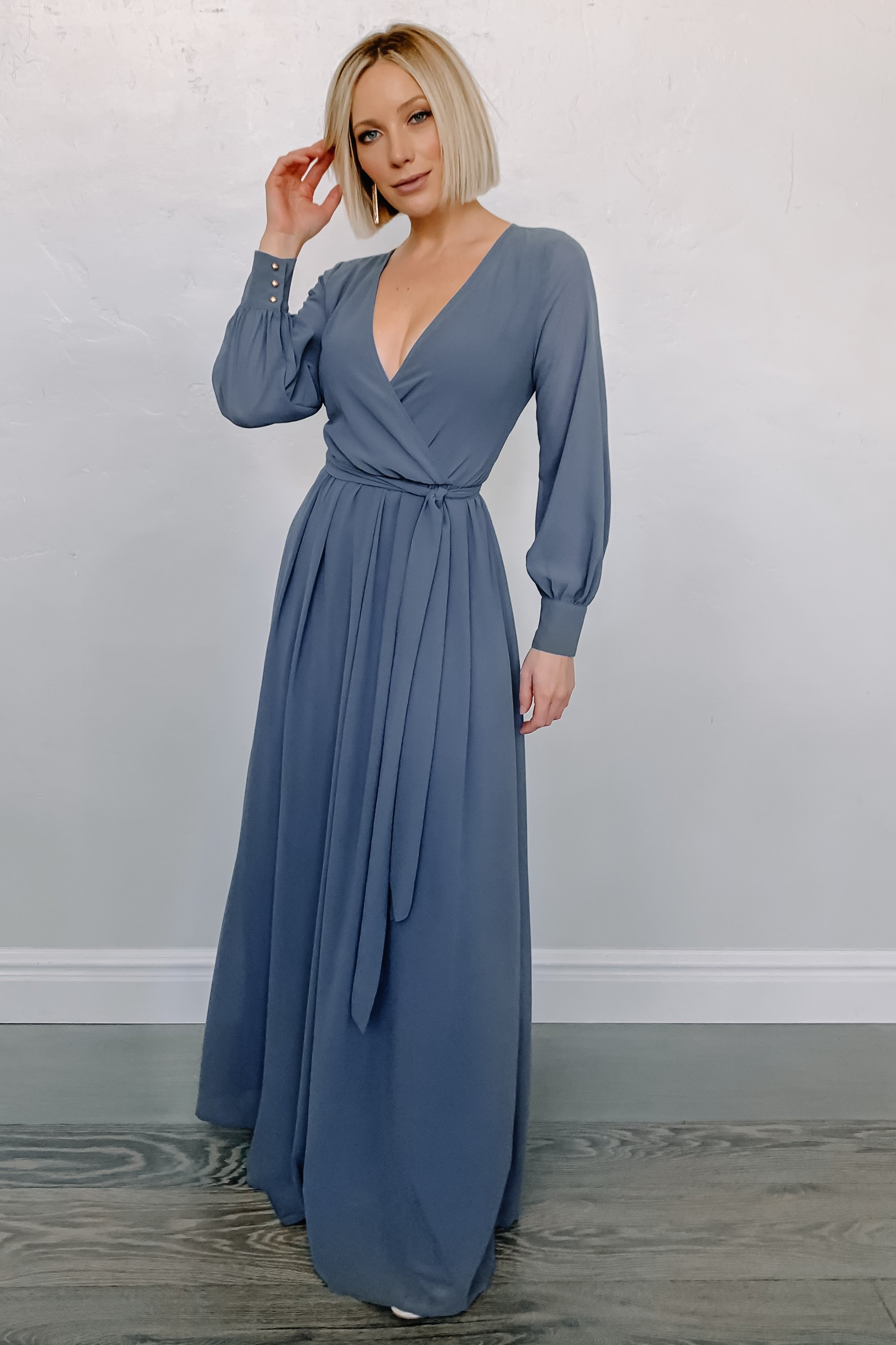 Lydia Slate Blue Maxi Dress | Baltic Born