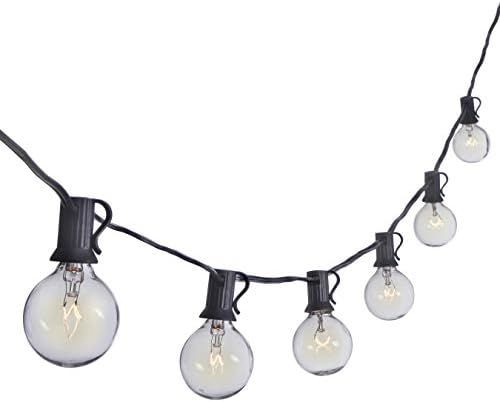 Sterno Home GL42958 Clear Globe Outdoor Incandescent String Lights G40 Bulbs on Black Cord – fo... | Amazon (US)