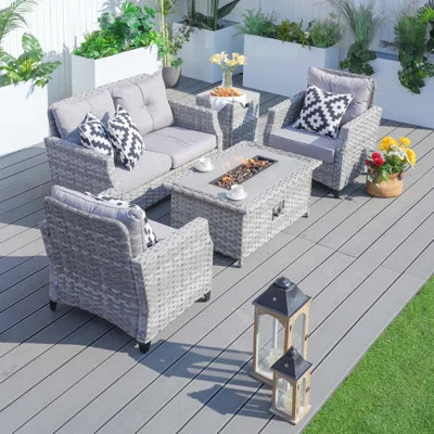 5 Piece Complete Patio Set with Cushions | Wayfair North America