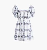The Scarlett Mini Nap Dress - Hydrangea Blue Textured Clip Dot | Hill House Home