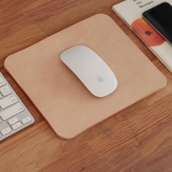 Natural Leather Mousepad, Minimalist Mouse Pad Leather, Mouse Mat, Desk, Stationary | Etsy (US)