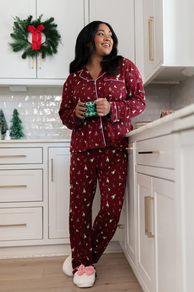 Under The Stars In Spruced Up Bamboo Pajama Pants | Pink Lily