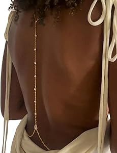 Sexy Rhinestone Back Chain Necklace for Backless Dress Bridal Wedding Rhinestone Backdrop Chain J... | Amazon (US)