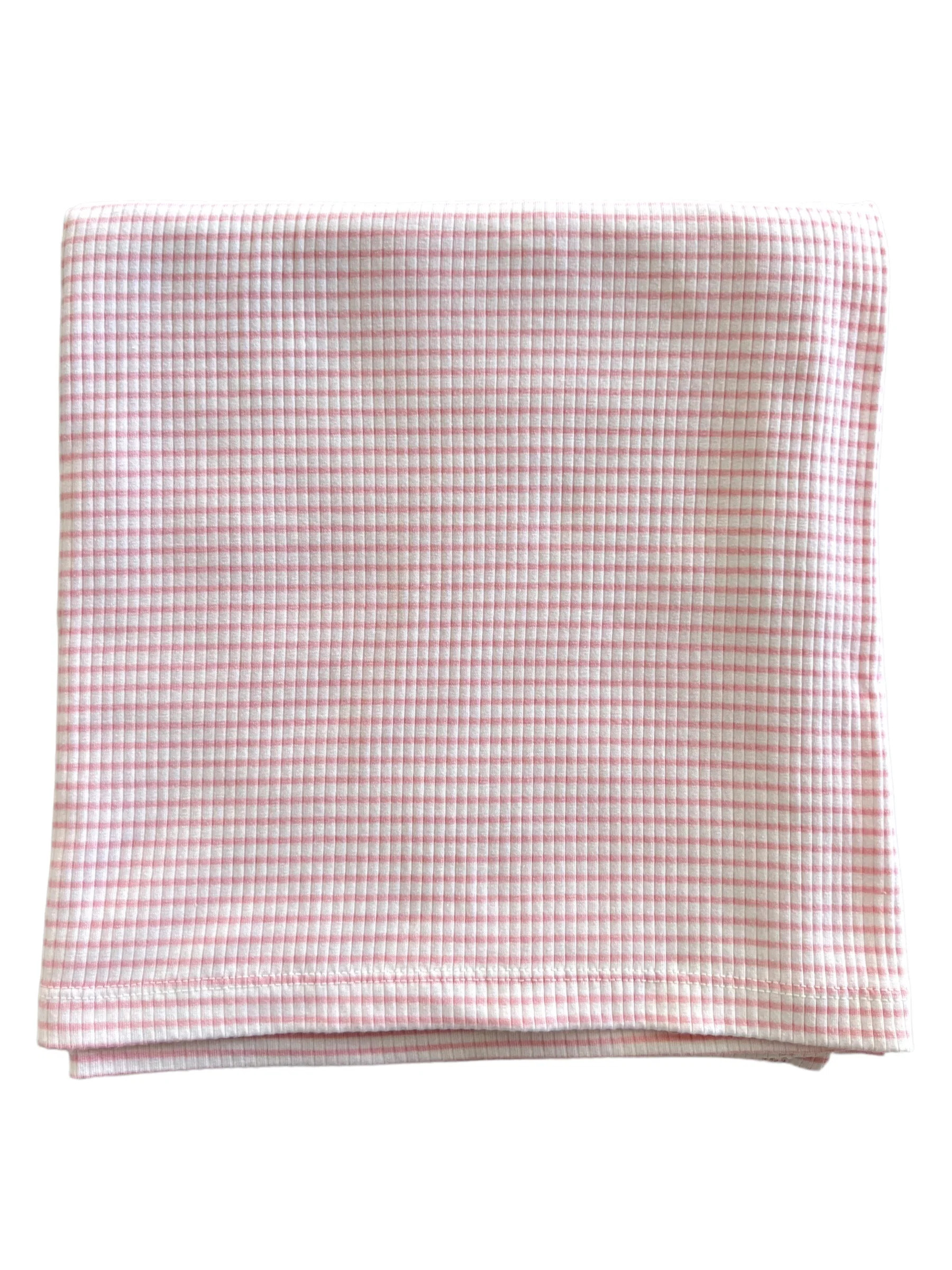 Pink Stripe / Organic Ribbed Swaddle | SpearmintLOVE