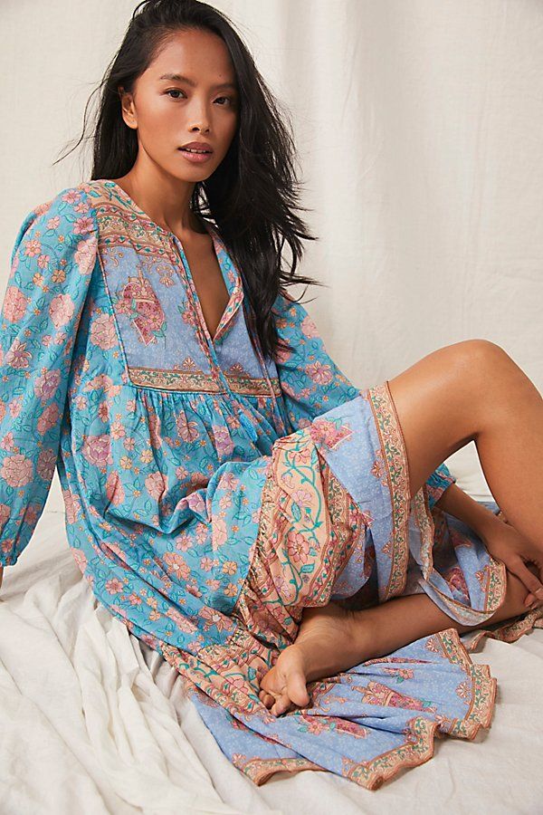Love Story Boho Dress by Spell at Free People, Sky Blue, S | Free People (Global - UK&FR Excluded)