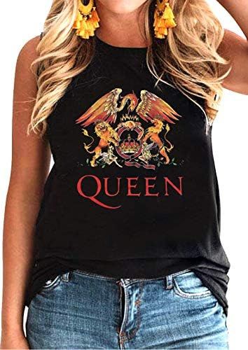 Women Vintage Rock Band Shirt Summer Graphic Tees Freddie Cute Mercury Rock Band Tees Tank Top fo... | Amazon (US)