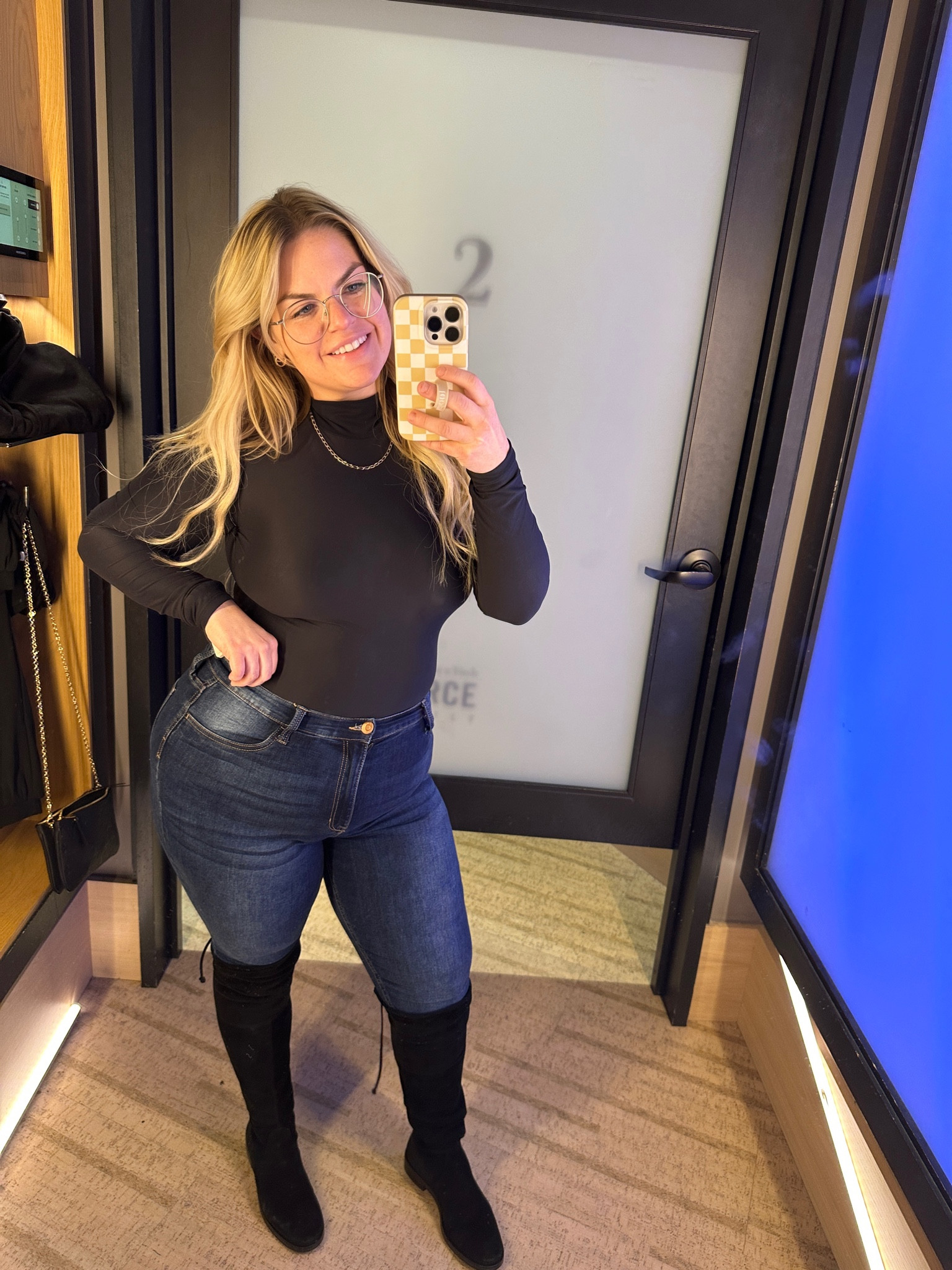 NEW Abercrombie bodysuits!! Long sleeve Skims seamless sculpt bodysuit dupe 👌🏻 Stuart Weitzman Lowland suede boots 
Ht 5’3, wt 170, size large bodysuit 

skims dupe, long sleeve mock neck black thong bodysuit abercrombie dupe, Abercrombie sale, fits everybody long sleeve bodysuit outfit 

Date night outfit for fall 

#LTKstyletip #LTKmidsize #LTKHoliday