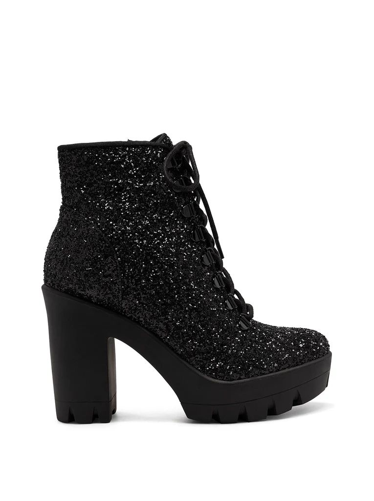 Mistah Platform Bootie in Black Glitter | Jessica Simpson E Commerce