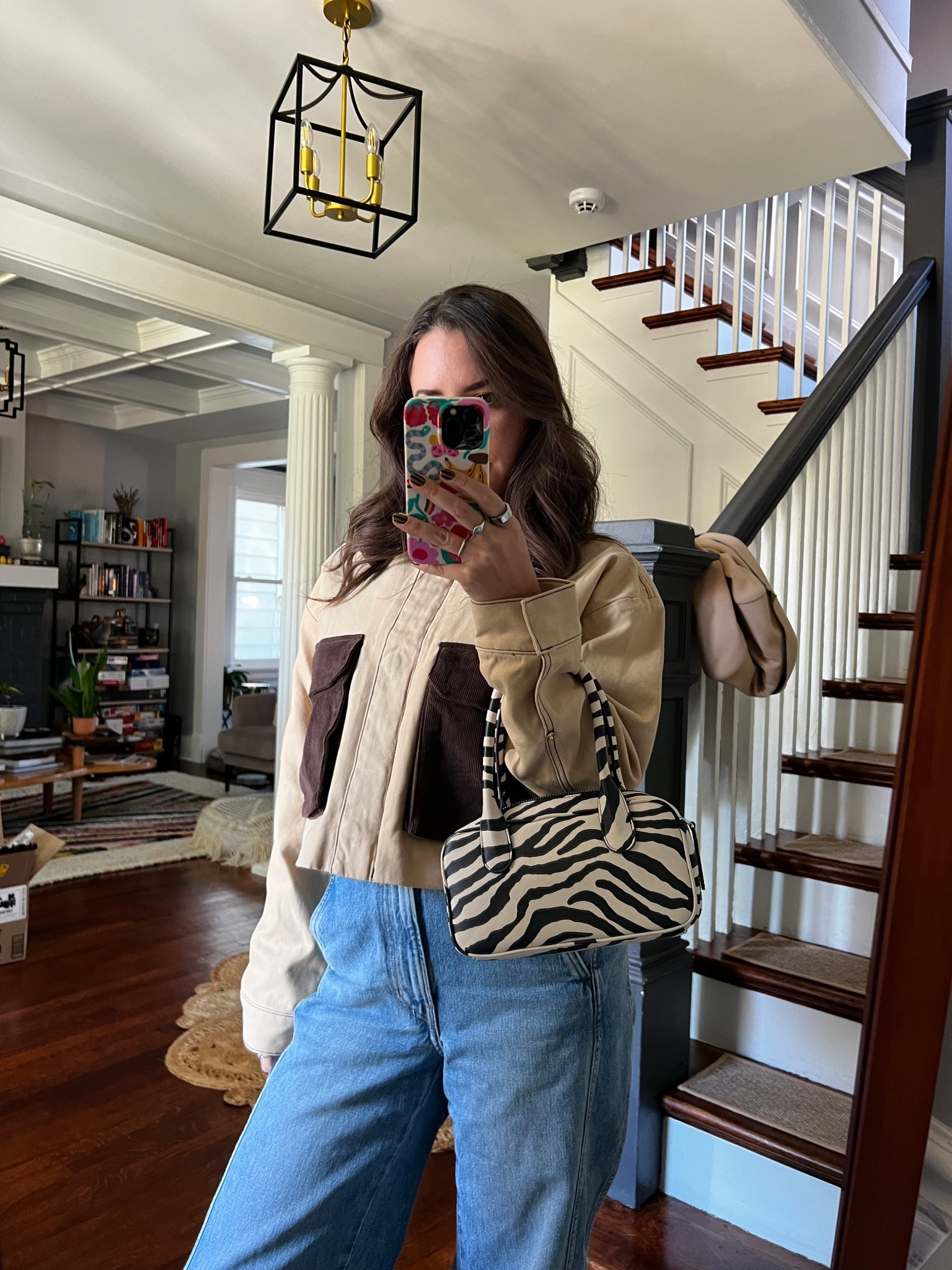 Barn jacket. Zebra print. Animal print. Cropped barn jacket. Jeans. Apiece apart. Simon miller. Hudson jeans. Fall outfit. Casual fall. 

#LTKSaleAlert #LTKItBag #LTKSeasonal