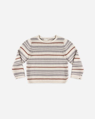 Jacques Sweater Dusty Blue Stripe | Rylee + Cru