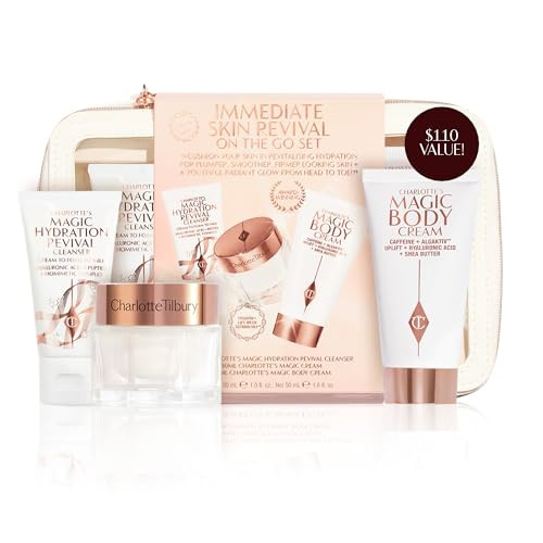 Charlotte Tilbury Immediate Skin Revival Mini Skin Care Set - Travel Size Skincare Kit with Glow Toner, Magic Serum & Magic Cream for a Healthy, Radiant Glow | Amazon (US)