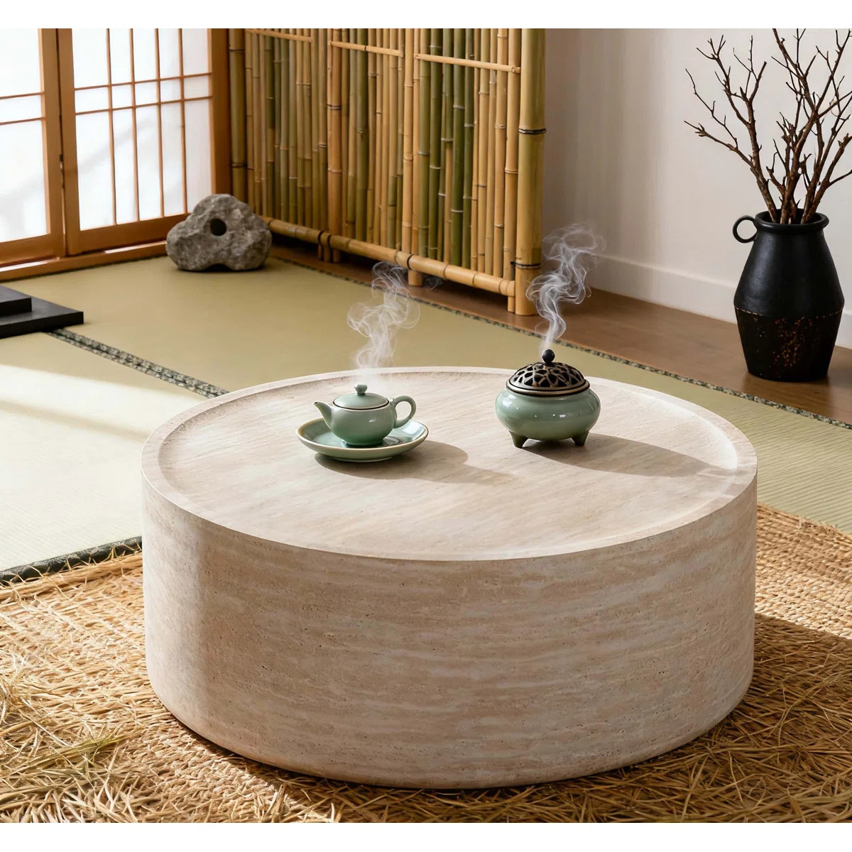 31.5'' Round Mars Pattern Coffee Table, Modern and Stylish Accent for Living Room, No Assembly Re... | Wayfair North America