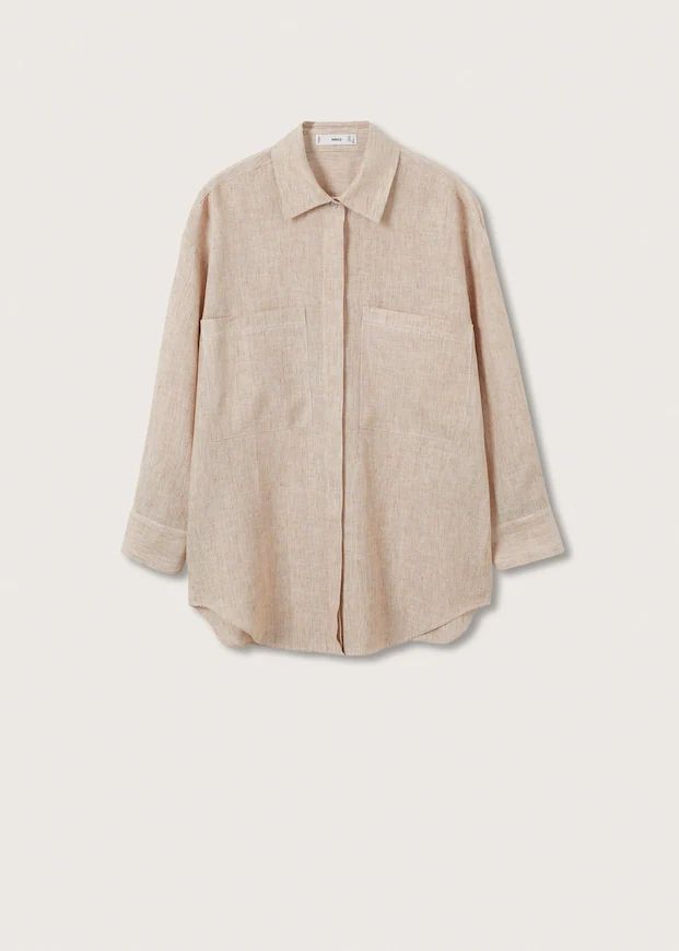 Linen oversize shirt | MANGO (US)