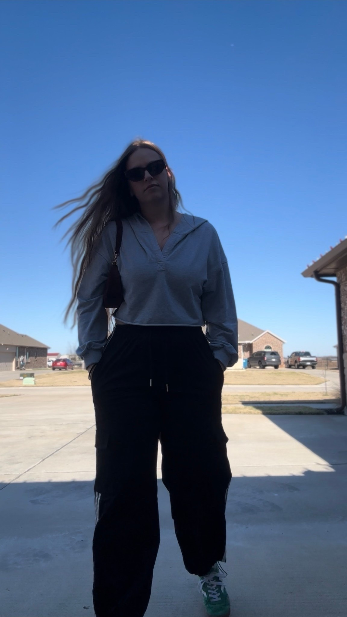 Super cozy outfit for this windy Texas winter day ☀️ 💨  I got my true size in both top and bottoms! If you are tall like me, the pants could be a tad longer but they are still cute on!!