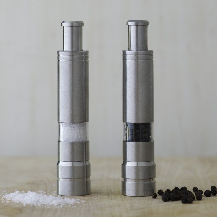 Fletchers' Mill One Handed Stainless-Steel Salt & Pepper Mills | Williams-Sonoma