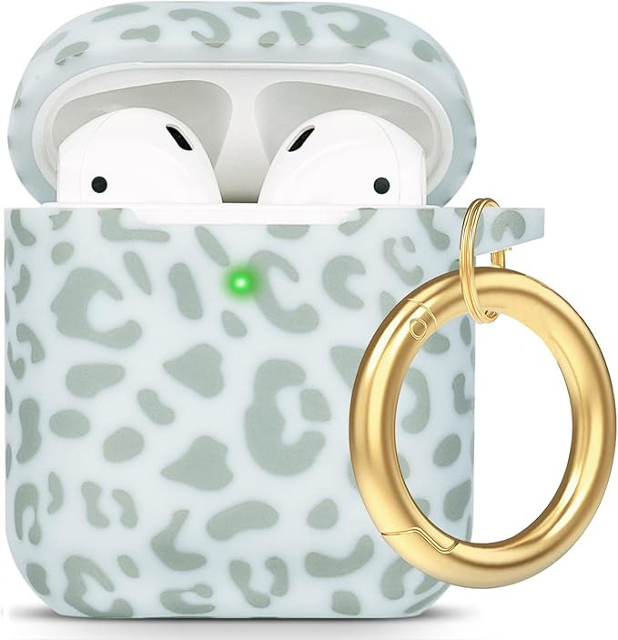 Leopard Silicone Airpods Case, Gawnock Soft Case Cover Flexible for Airpods 2nd/1st Generation Fl... | Amazon (US)
