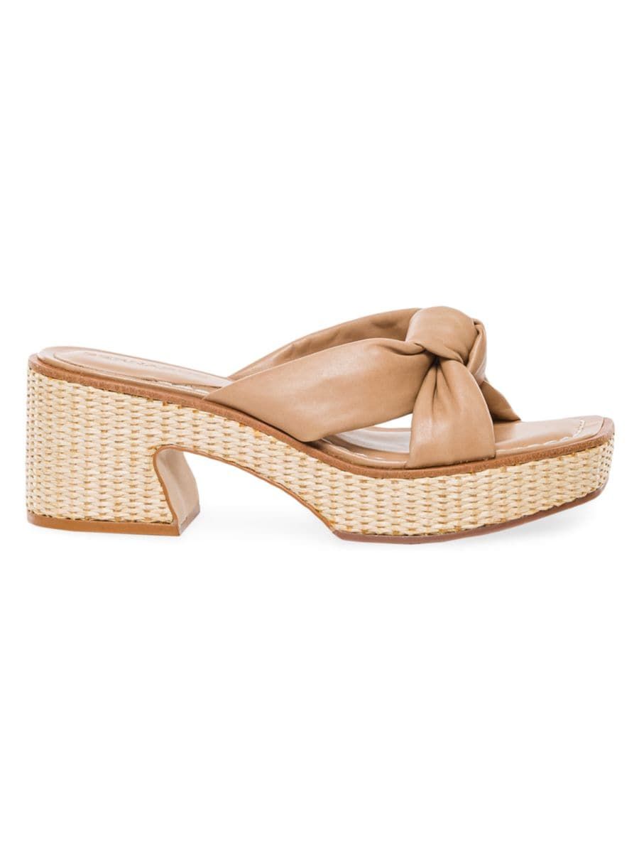 Jolie Raffia Knotted Platform Sandal | Saks Fifth Avenue