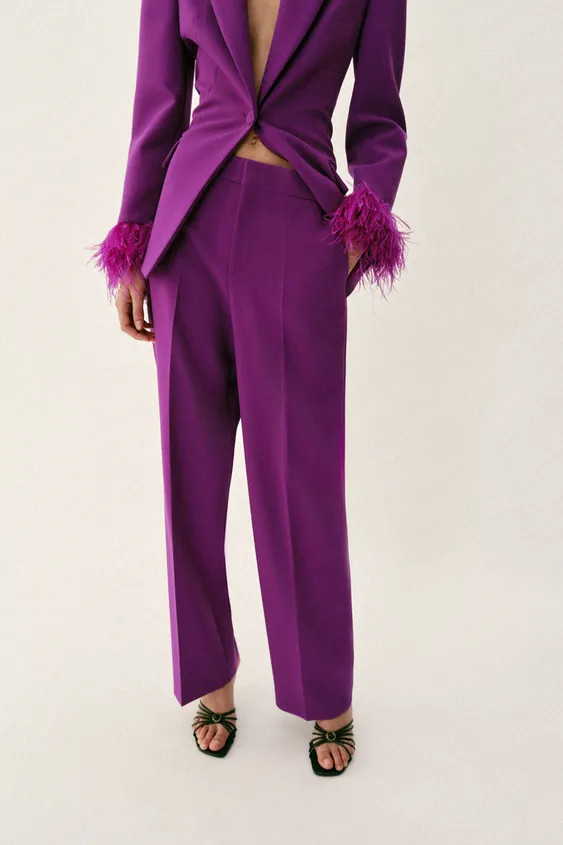 LOW-RISE STRAIGHT LEG PANTS | Zara US