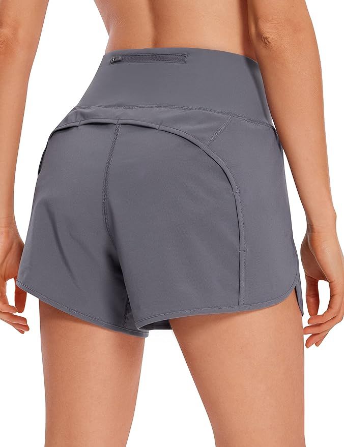 CRZ YOGA High Waisted Workout Shorts for Women - 4'' Mesh Liner Lightweight Gym Athletic Shorts R... | Amazon (US)