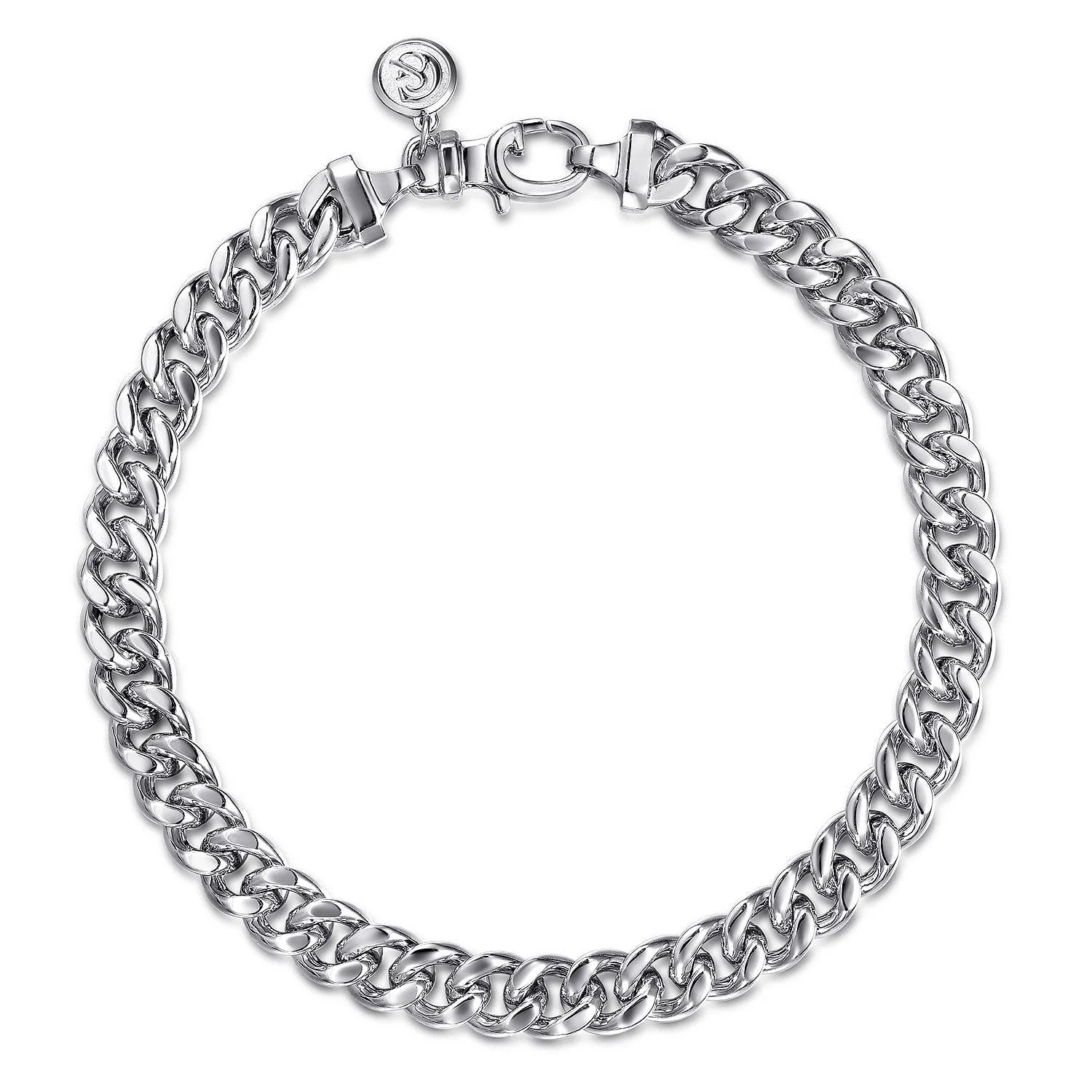 Solid Sterling Silver Diamond Cut Cuban Link Bracelet | J. Brooks Jewelers