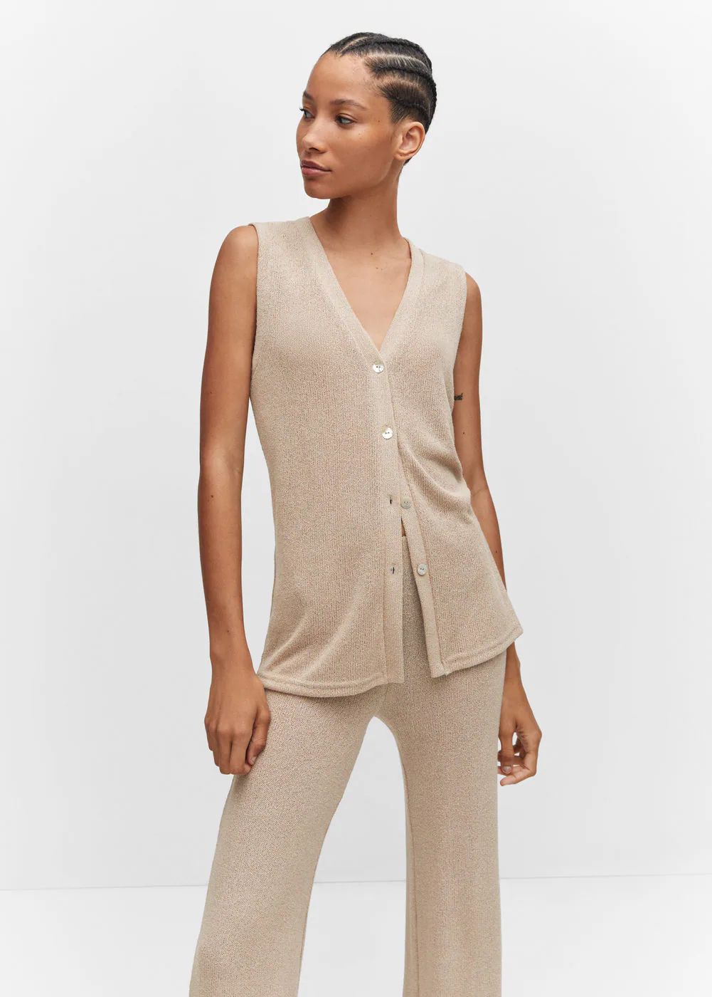 Buttoned knit top | MANGO (US)