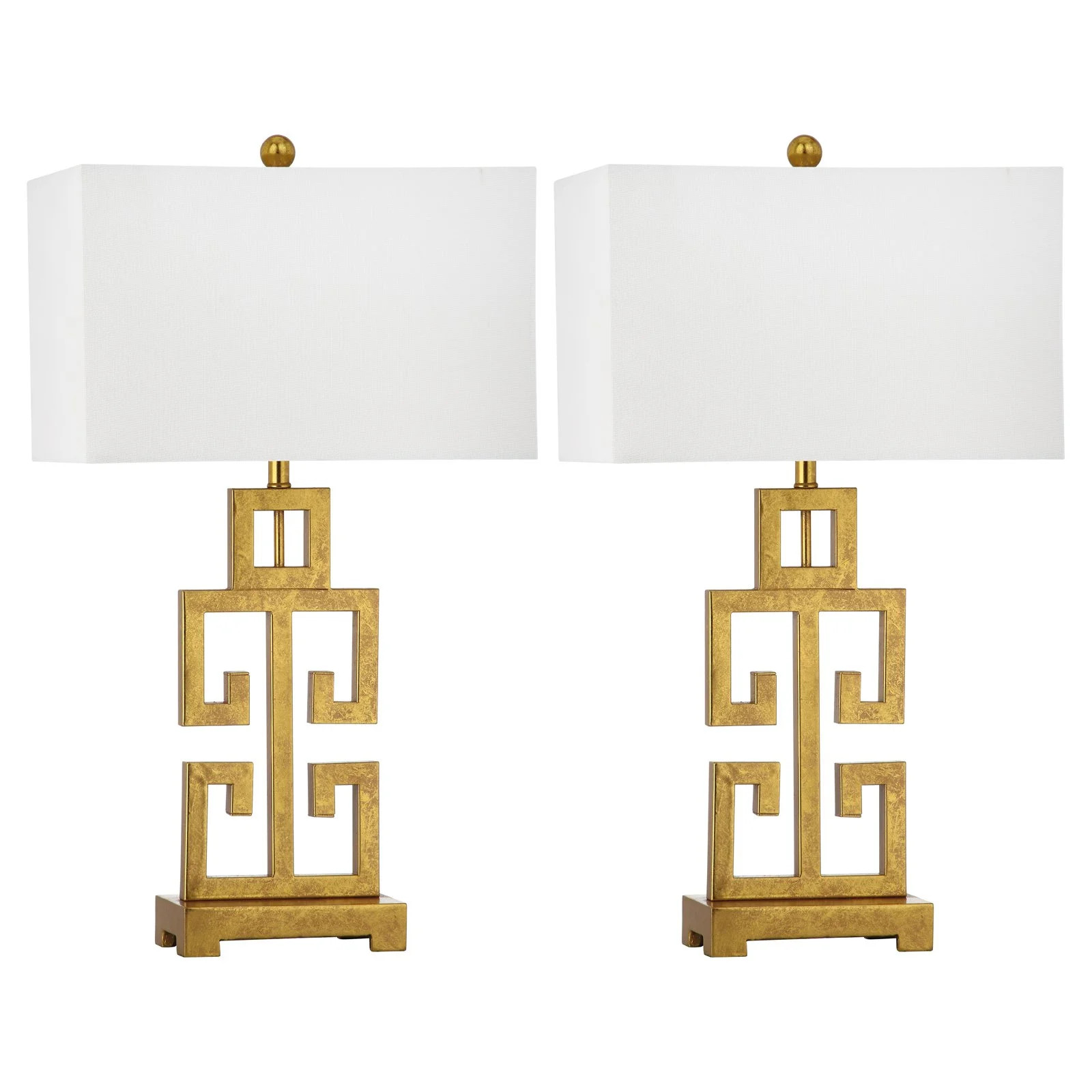 Safavieh 29 in. H Greek Key Geometric Glam Table Lamp, Set of 2 | Walmart (US)