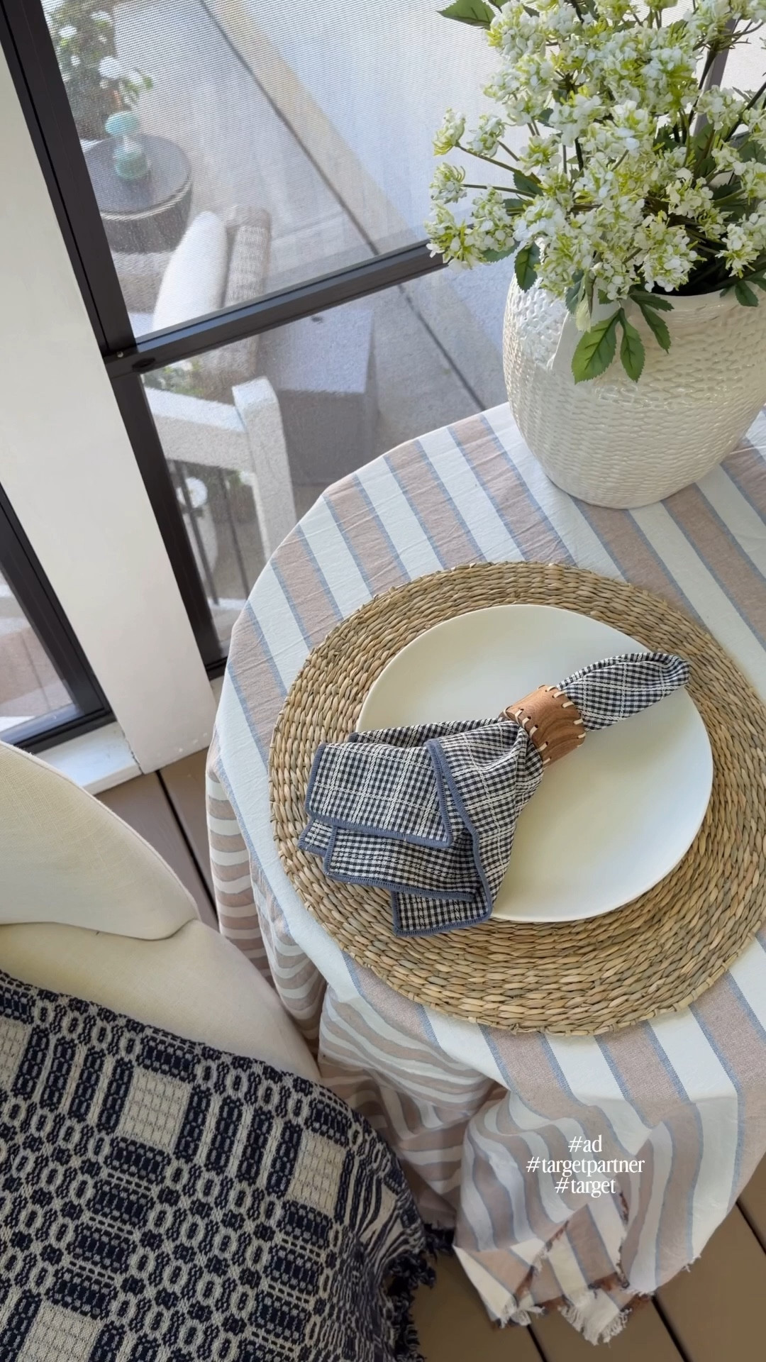 #ad I’m partnering with @Target with some of the cutest outdoor dining and summer home finds! 

They have some of the cutest Melamine plates, which are perfect for outdoors (or even just hosting with kids) because they are highly durable! I also found these shatter proof coupe glasses and 17 oz drinking tumblers! 

I saw this gorgeous table cloth and thought it would go perfect with everything! Everything you see here is 🔗ed in the post! 

Target outdoor finds, target hearth and hand, target studio McGee, outdoor hosting, outdoor tablescape, coastal outdoor, coastal dining, blue linens, blue napkins, coastal tablescape, modern coastal home, target finds, home finds 

#targetpartner #target #outdoorhosting #tablescape 

#LTKmomlife #LTKHome #LTKSeasonal