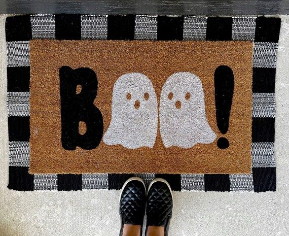 Halloween Door Mat | Ghost Door Mat | Etsy (US)
