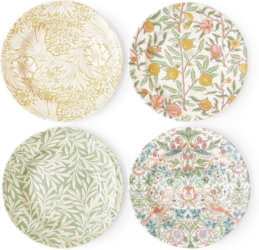 Spode Morris and Co Luncheon Plate | Set of 4 assorted Colors Plates for Dinner, Salad and Appeti... | Amazon (US)