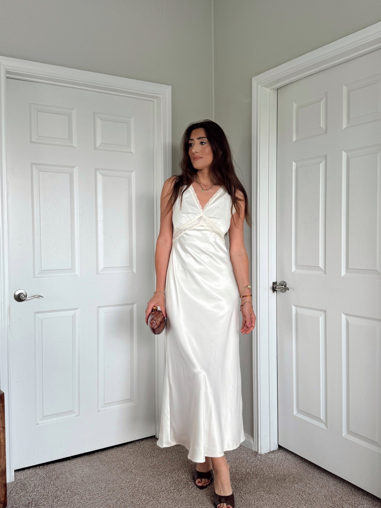 This satin maxi dress is such a beautiful and elegant piece. I love the lace detail and the flattering fit — it feels lightweight, comfortable, and perfect for special occasions. The neutral tone makes it easy to style and it honestly looks much more expensive than it is.

Option 2
If you’re looking for a simp

#LTKdayinmylife #LTKgrwm #LTKFestival