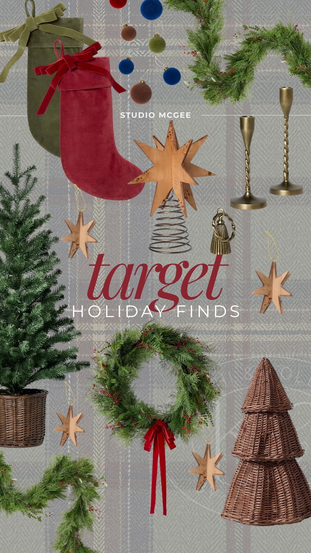 Red, green, and wood holiday decor from Target. I am loving all the new Studio Mcgee holiday decor items like the velvet stocking, wicker tree shelf decor, and green wreath. Classy decor options for your home refresh this upcoming holiday season! 


#LTKSeasonal #LTKFindsUnder100 #LTKHome