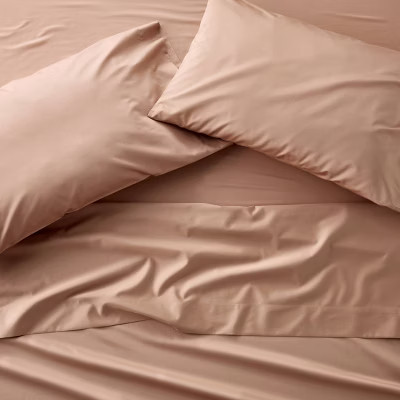 Queen 600 Thread Count Sateen Sheet Set Light Adobe Clay - Casaluna™ | Target