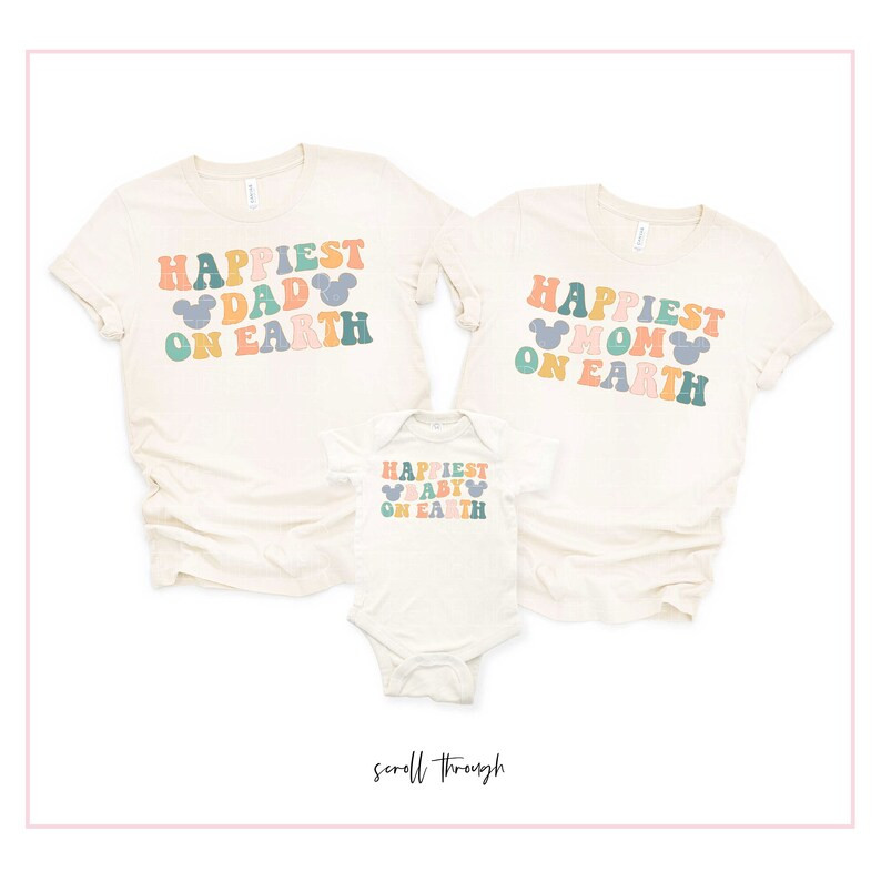 Disneyland Shirts For Family Happiest Mom On Earth Shirt | Etsy | Etsy (US)