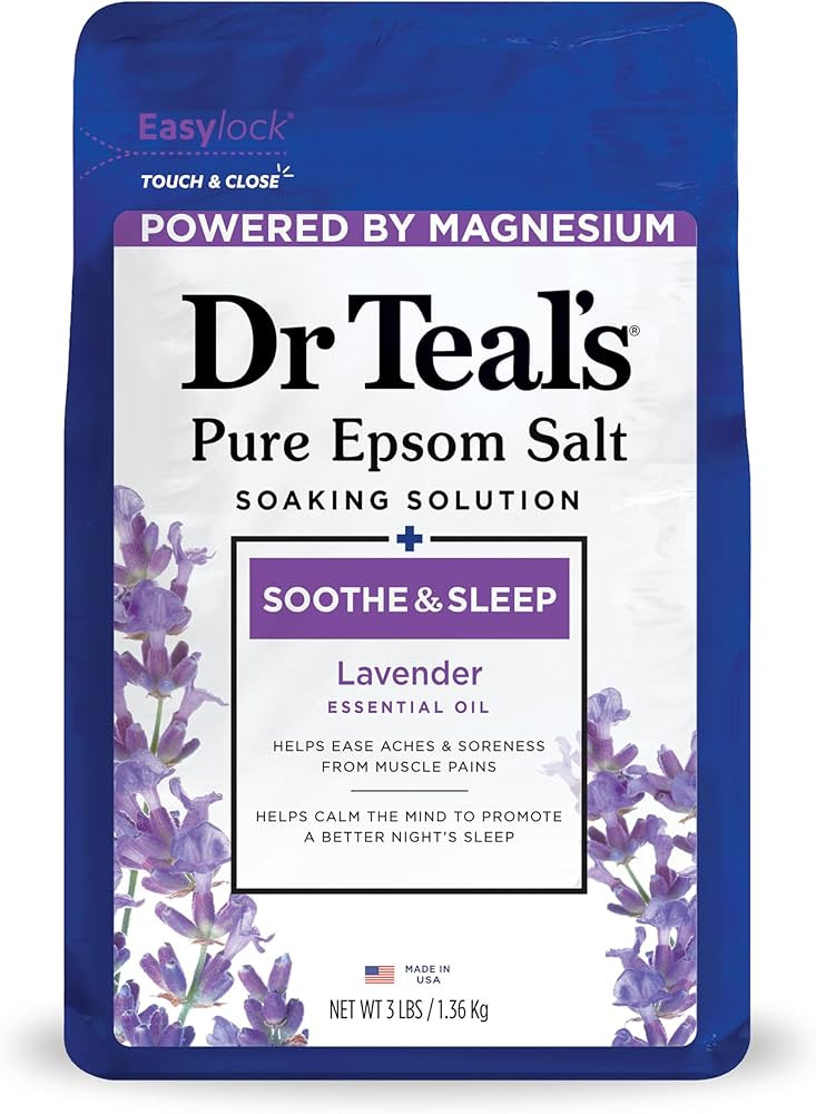 Dr Teal's Epsom Salt Soaking Solution, Soothe & Sleep, Lavender, 3lbs | Amazon (US)