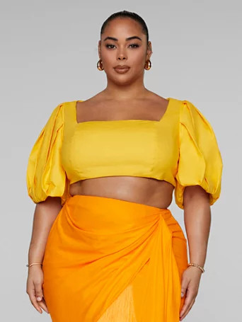 Jeanette Puff Sleeve Crop Top - Gabi Fresh x FTF - Fashion To Figure | Fashion To Figure