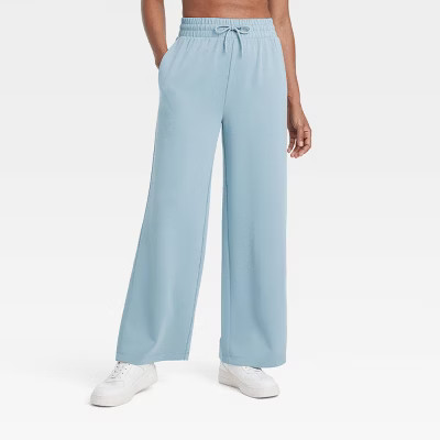 Women's Airy Sleek Ribbed High-Rise Wide Leg Pants - All In Motion™ | Target