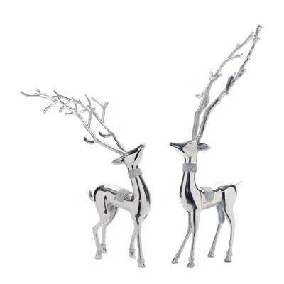 Metal Deer Statue (Set of 2) | Wayfair North America