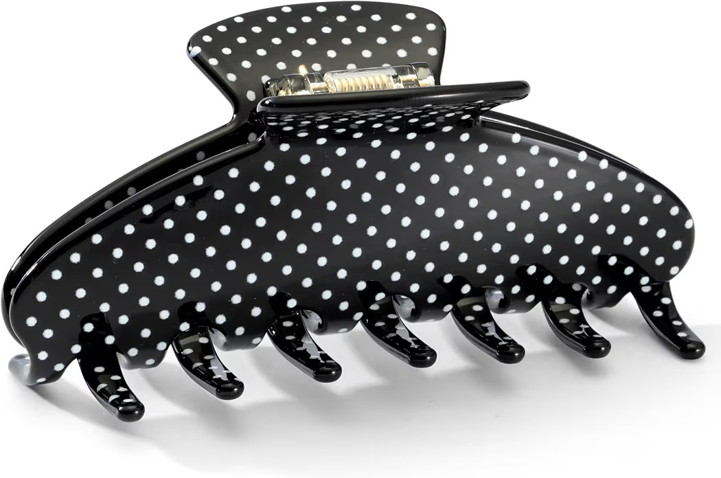 Large Acetate Hair Claw Clip for Women -Black Polka Dots Claws for Thick Hair with Non-Slip Teeth... | Amazon (US)