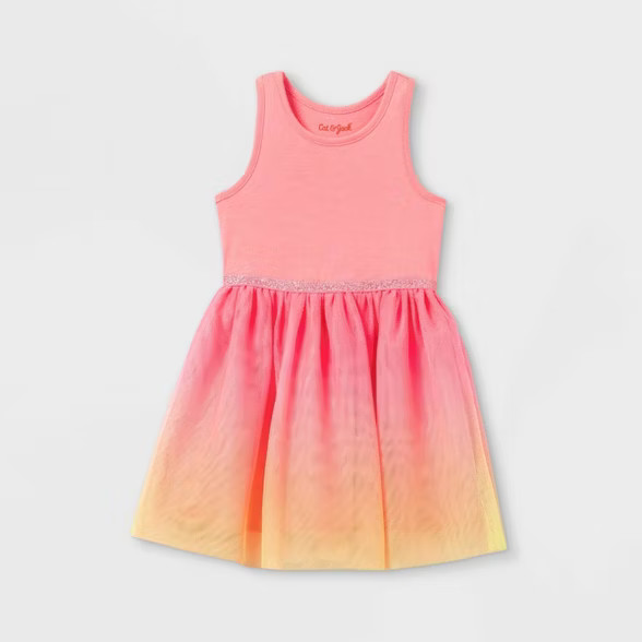 Toddler Girls' Ombre Tulle Tank Dress - Cat & Jack™ Pink/Yellow | Target
