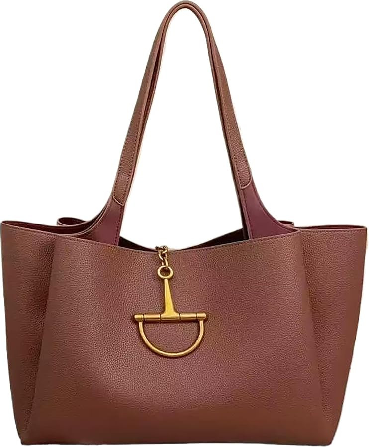 Women Vegan PU Leather Tote Bag Handbag Underarm Shoulder Purse | Amazon (US)