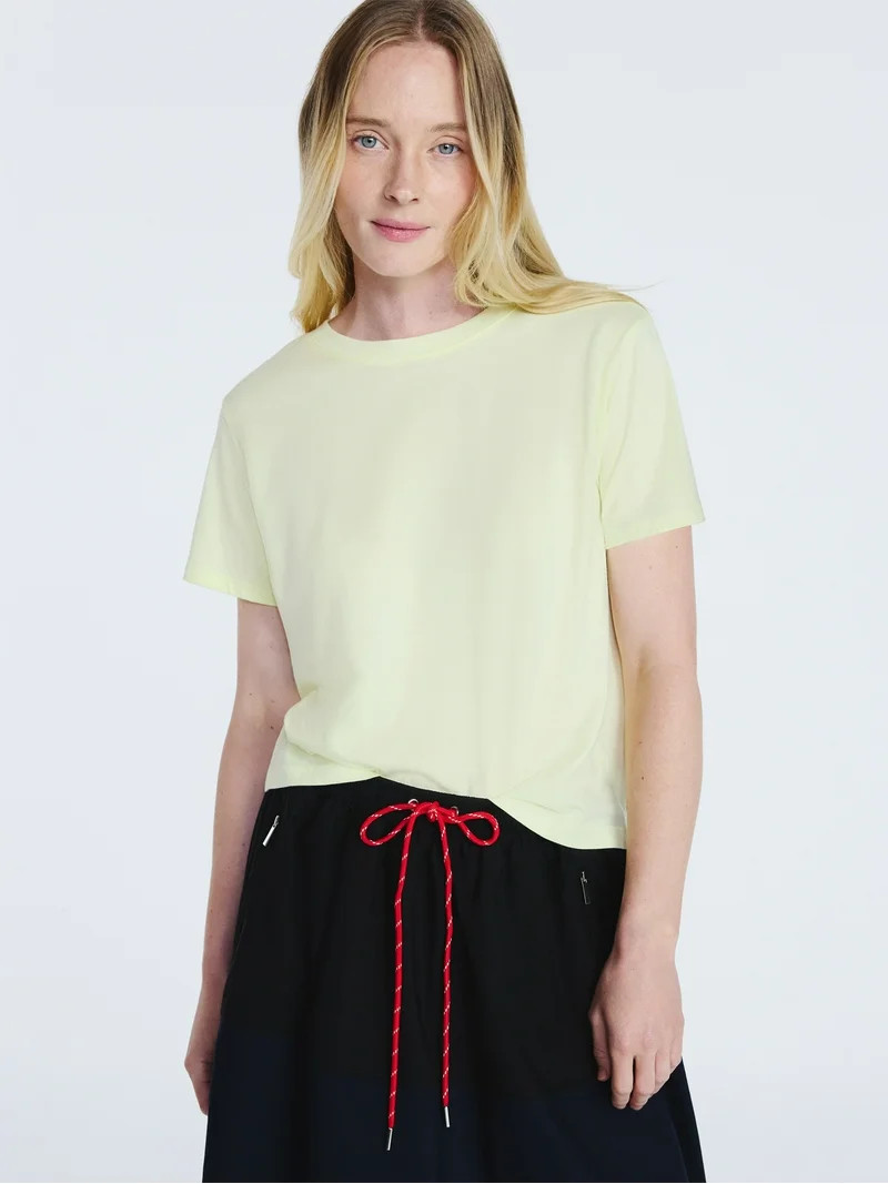 Free Assembly Women's and Women's Plus Cotton Cropped Boxy Tee with Short Sleeves, Sizes XS-4X | Walmart (US)