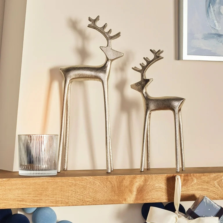 Reindeer Christmas Tabletop Decoration, Pewter, 12.75", by Holiday Time | Walmart (US)